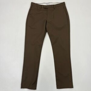 Reiss Mens Slim Fit Chino Pants Mens 34R Twill Tobacco Brown Preppy Office